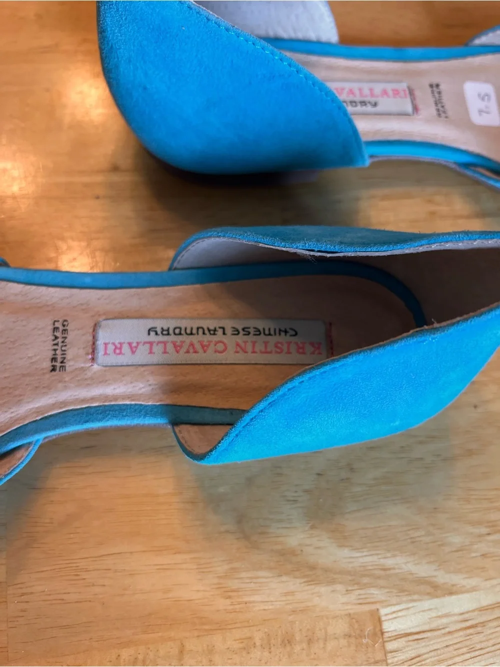 Teal Suede Pointed D'Orsay Flats Chinese Laundry Kristin Cavalleri 7.5 nwot